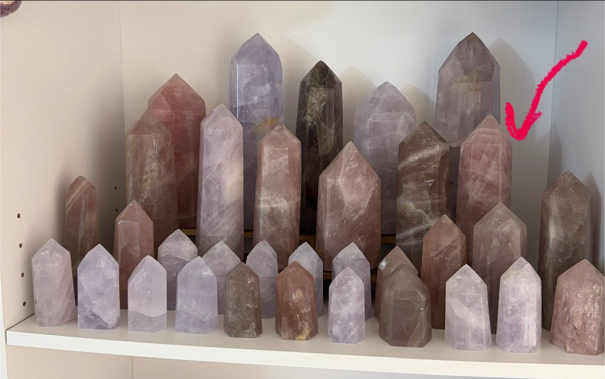Flashy Rose Quartz Tower (140X)