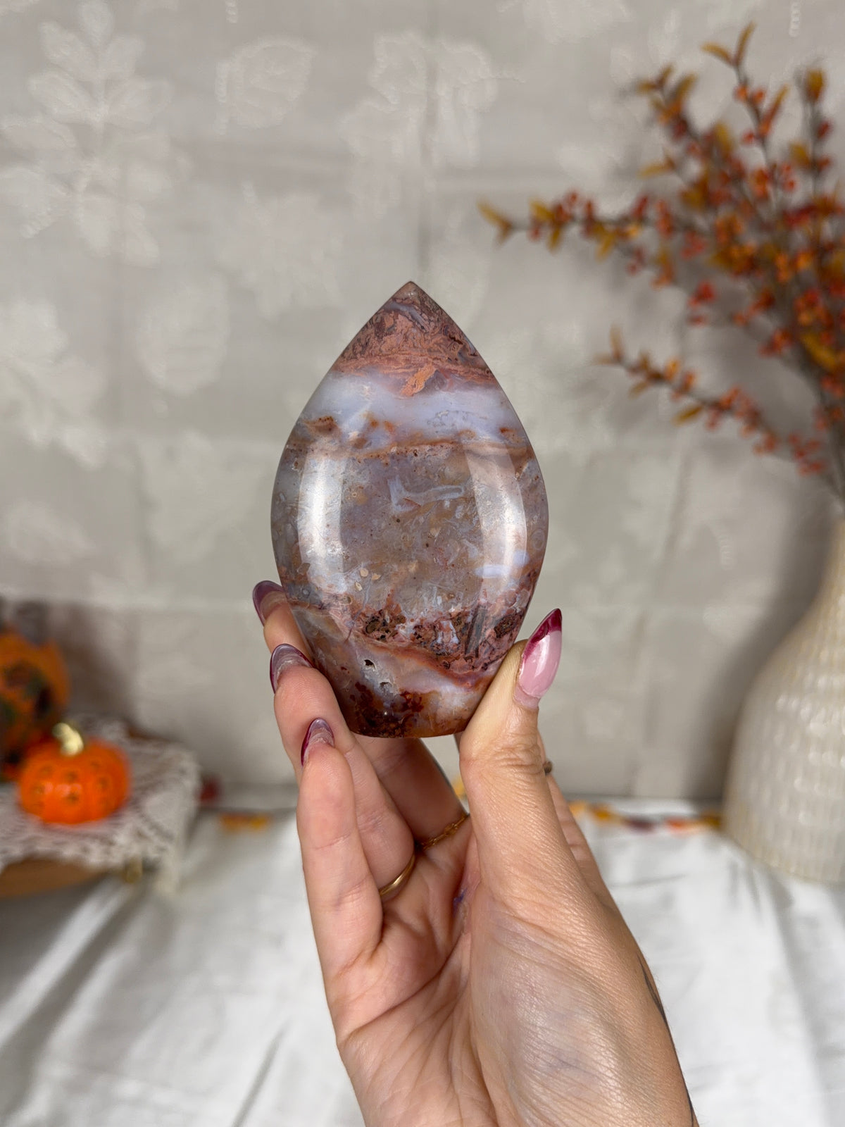 Druzy Pink Dendritic Agate Flame (34Z)