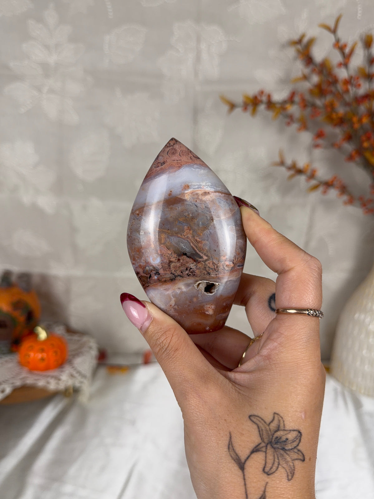 Druzy Pink Dendritic Agate Flame (34Z)