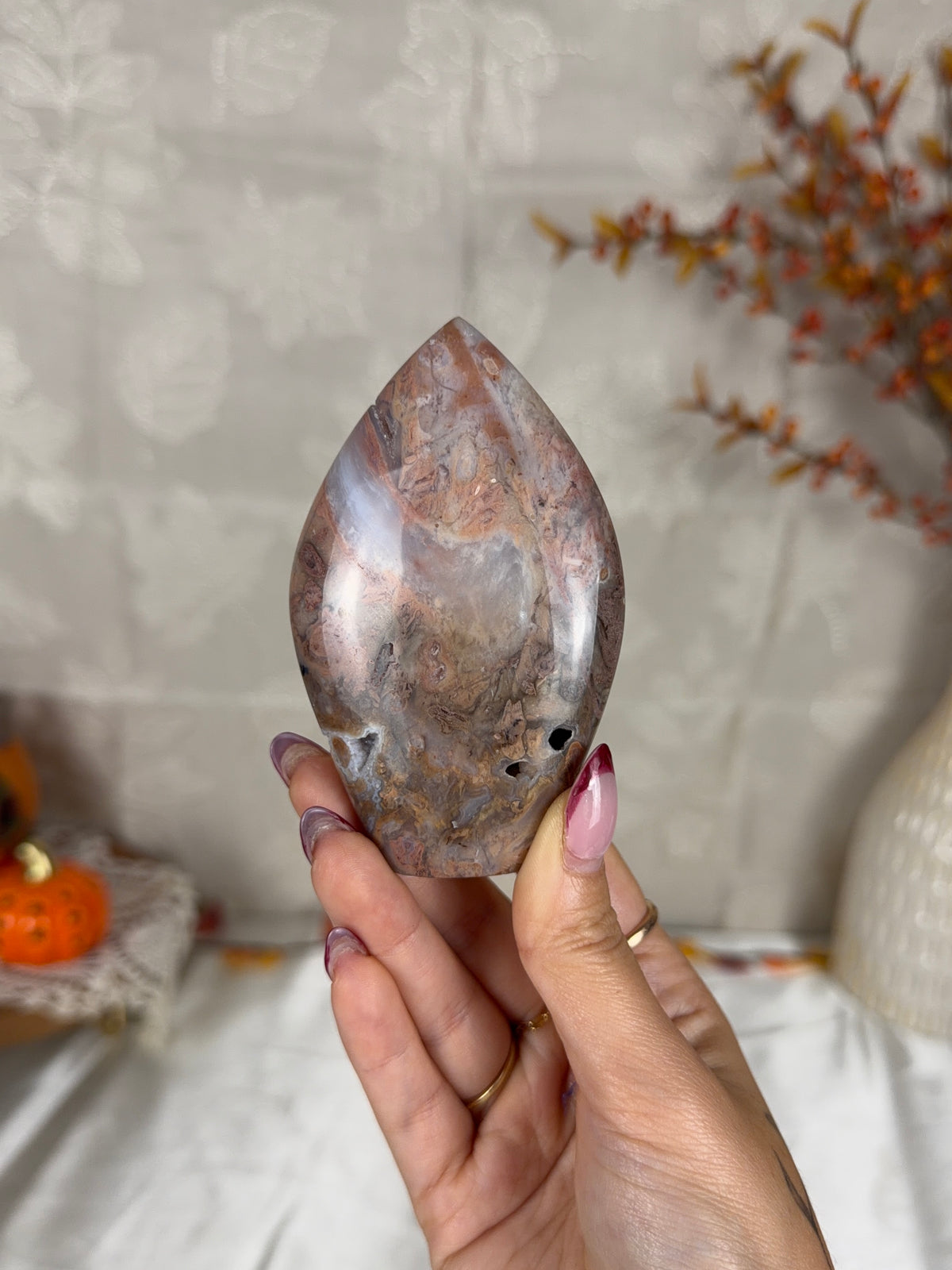 Druzy Pink Dendritic Agate Flame (34T)