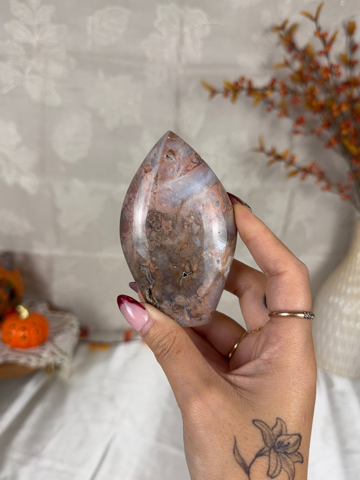 Druzy Pink Dendritic Agate Flame (34T)