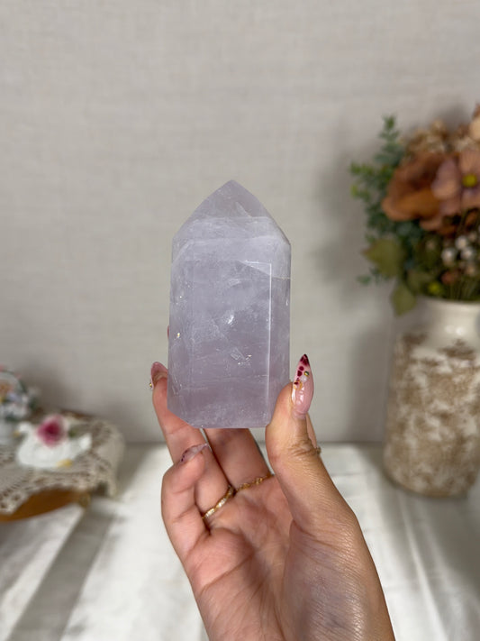 Blue Periwinkle Rose Quartz Tower (38K)