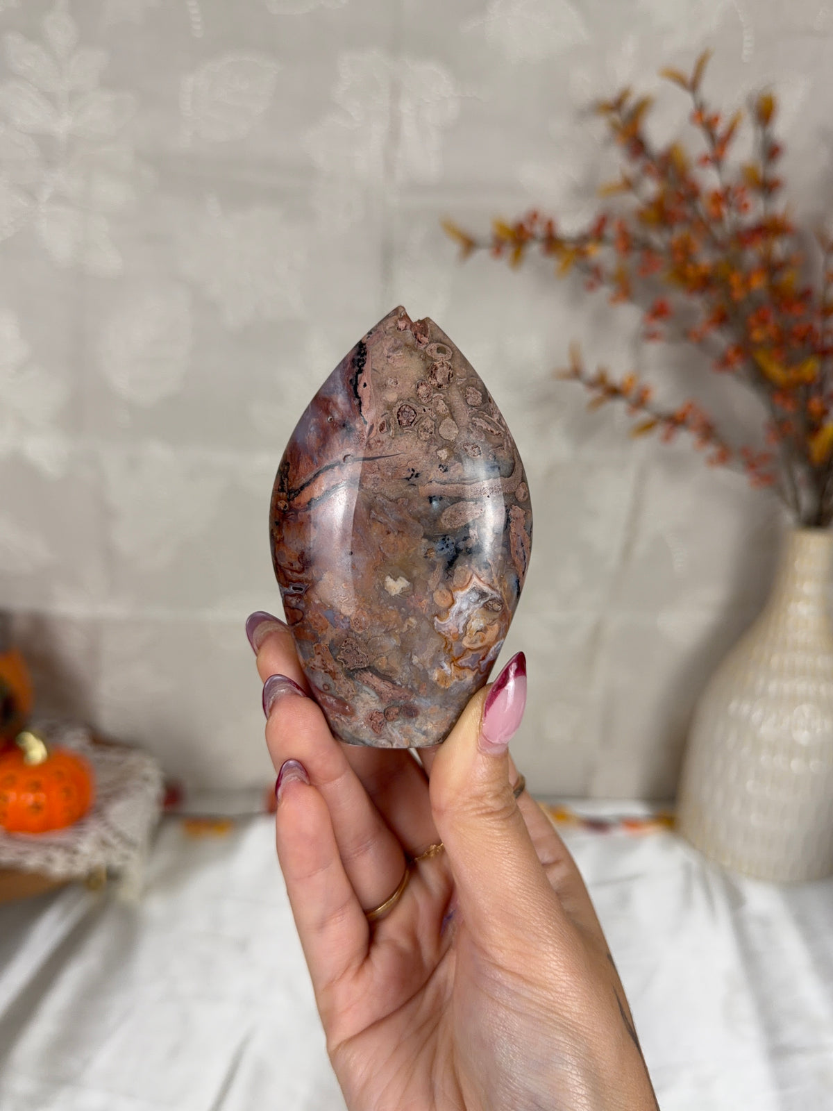 Druzy Pink Dendritic Agate Flame (34A)