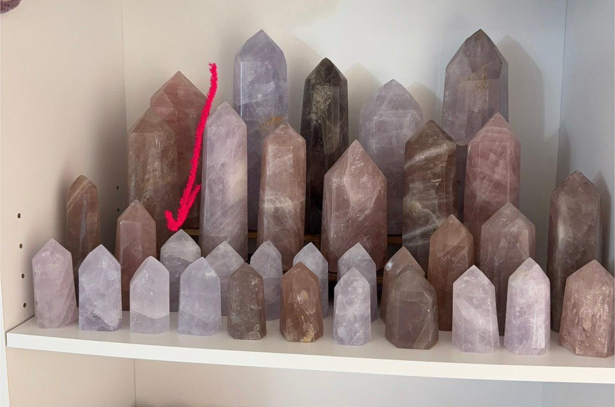 Blue Periwinkle Rose Quartz Tower (38K)