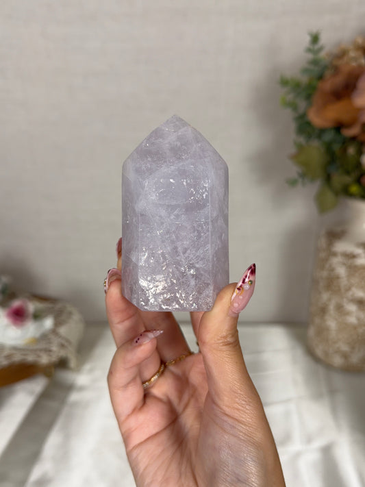 Blue Periwinkle Rose Quartz Tower (36C)