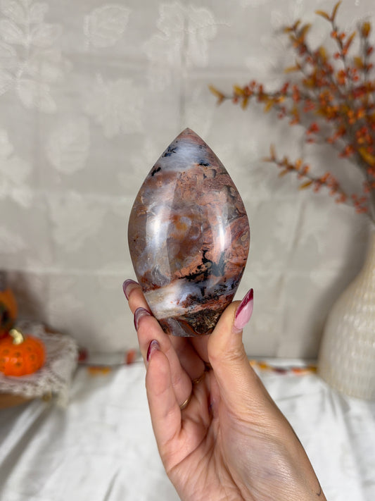 Pink Dendritic Agate Flame (35B)