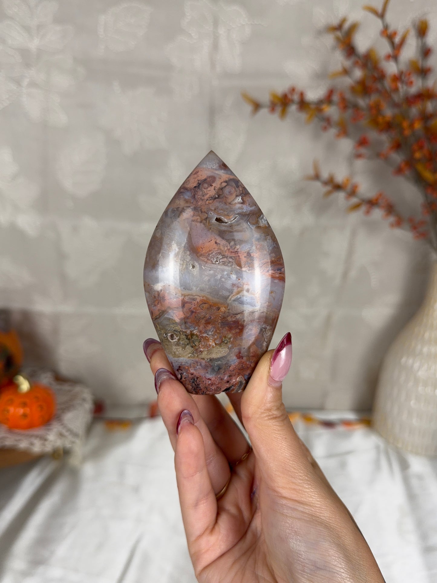 Druzy Pink Dendritic Agate Flame (34ZA)