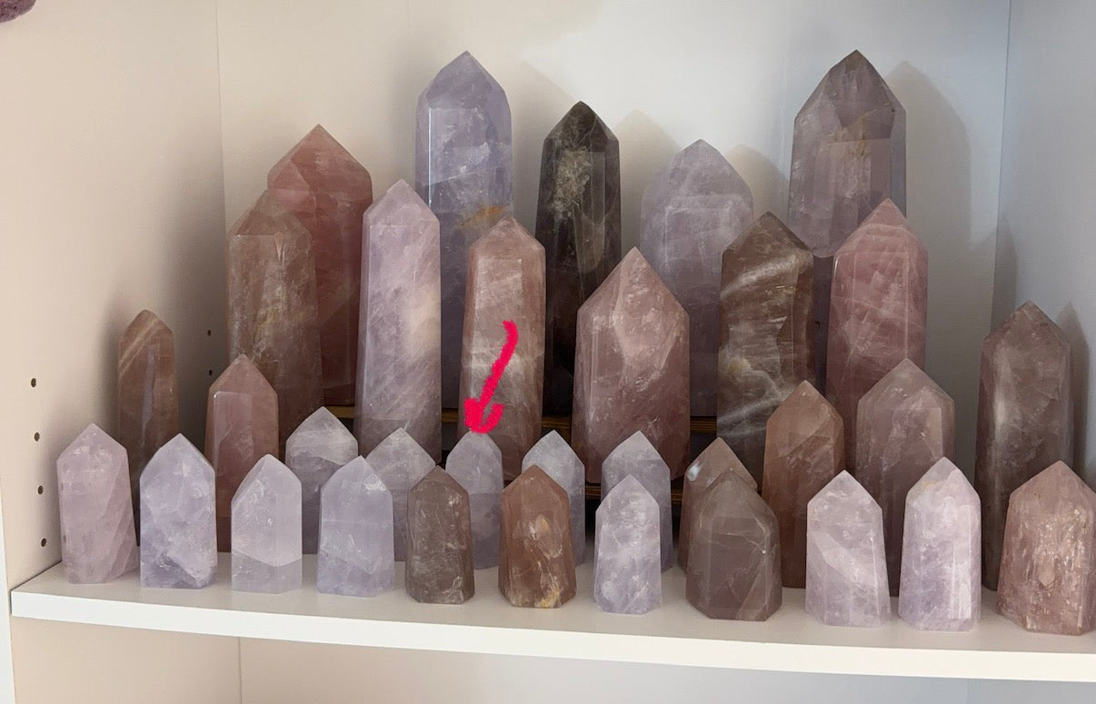 Blue Periwinkle Rose Quartz Tower (35J)