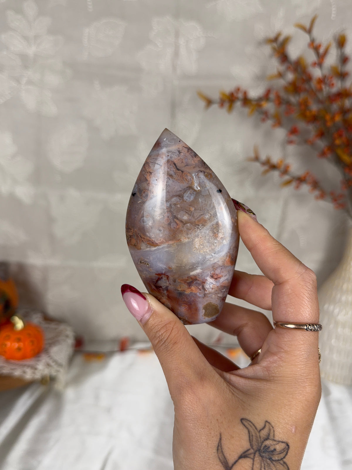 Druzy Pink Dendritic Agate Flame (34ZA)