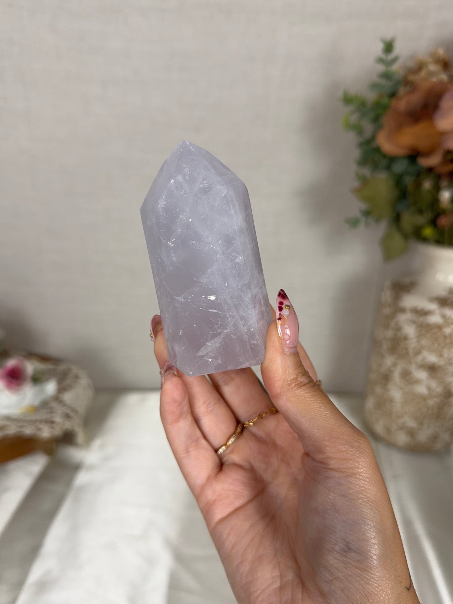 Blue Periwinkle Rose Quartz Tower (30F)