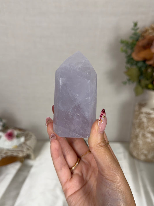 Blue Periwinkle Rose Quartz Tower (32i)