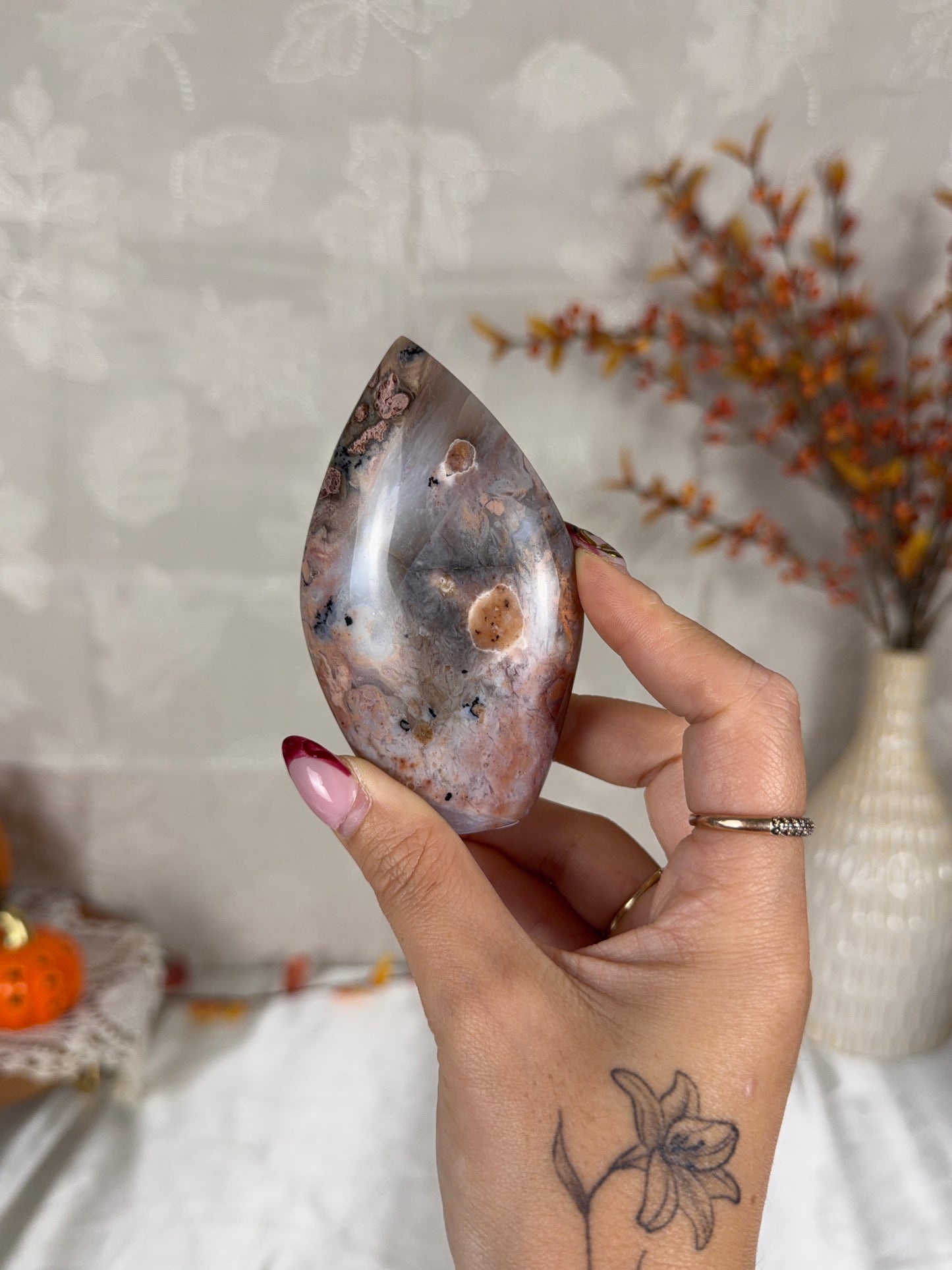 Druzy Pink Dendritic Agate Flame (28D)