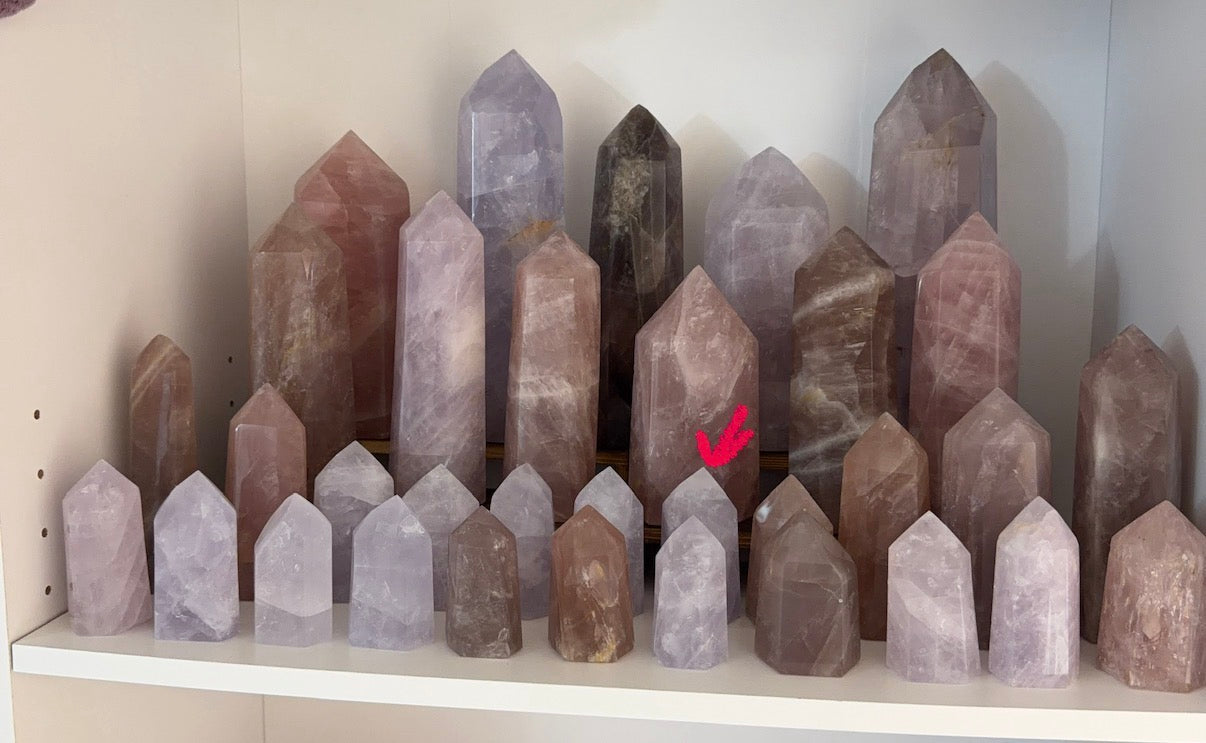 Blue Periwinkle Rose Quartz Tower (32i)