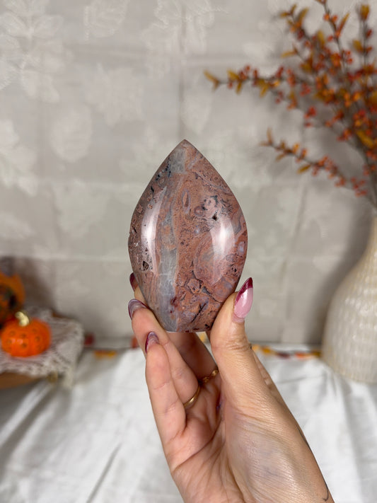 Pink Dendritic Agate Flame (32X)