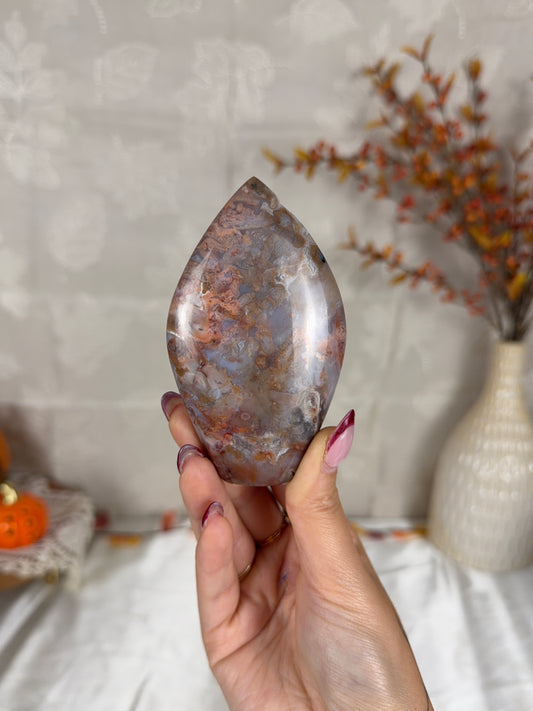 Pink Dendritic Agate Flame (32J)