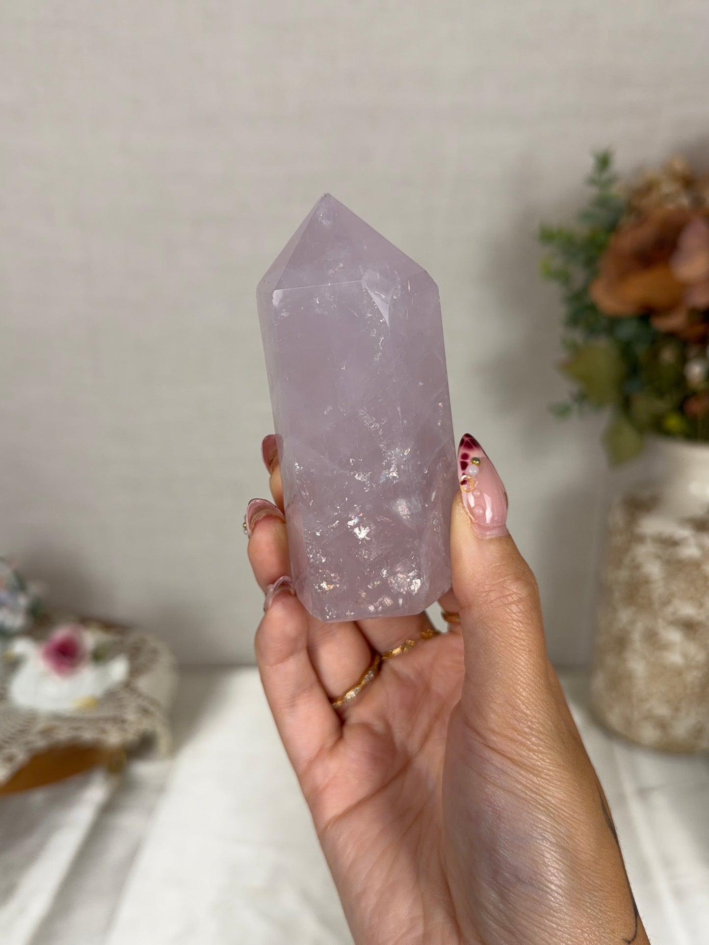 Lavender Rose Quartz Tower (30L)