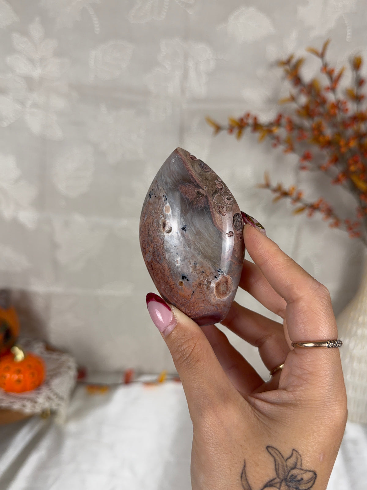 Druzy Pink Dendritic Agate Flame (28D)