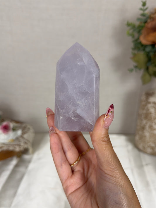 Blue Periwinkle Rose Quartz Tower (34A)