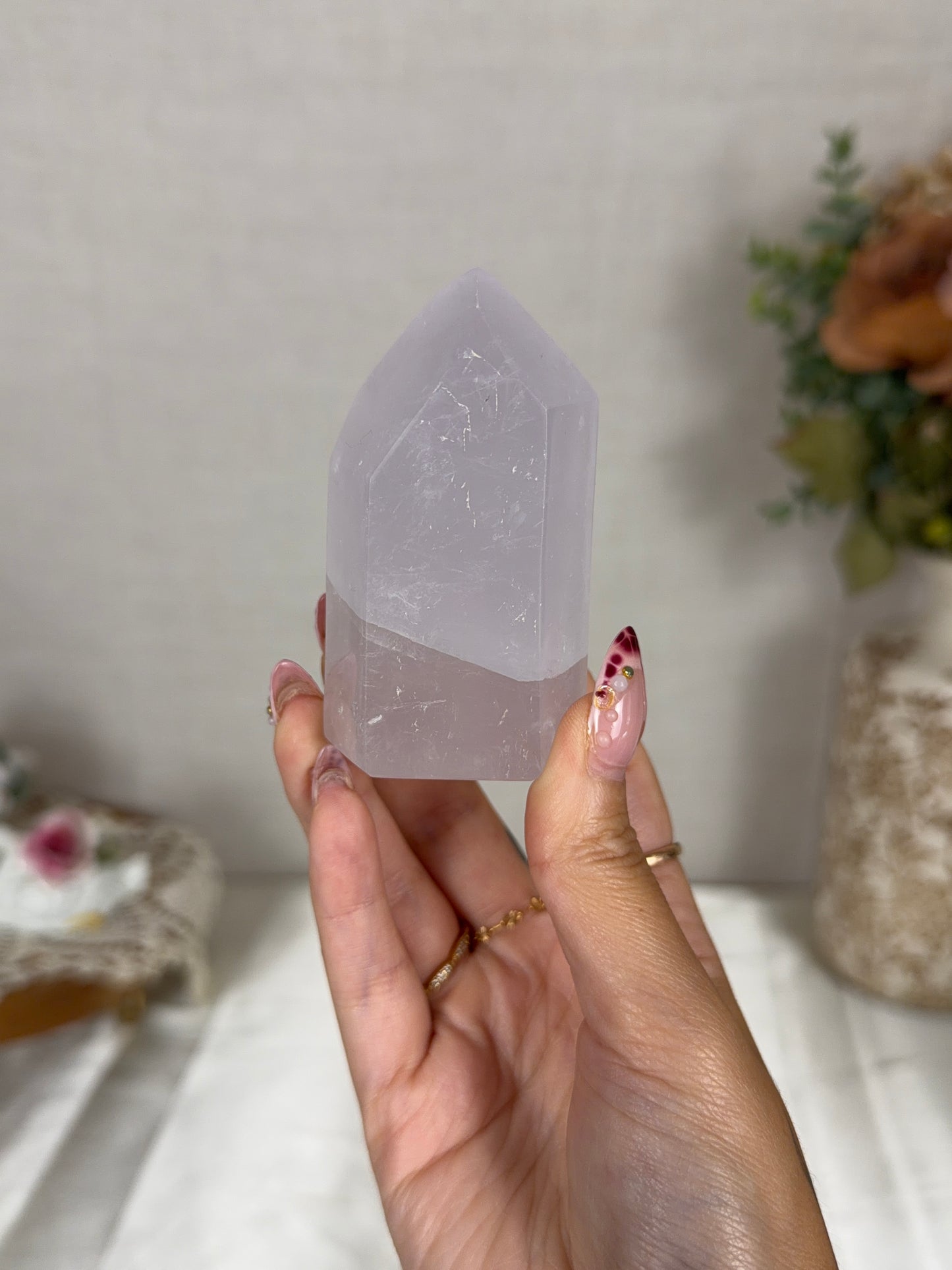 Light Periwinkle Rose Quartz Tower (26M)