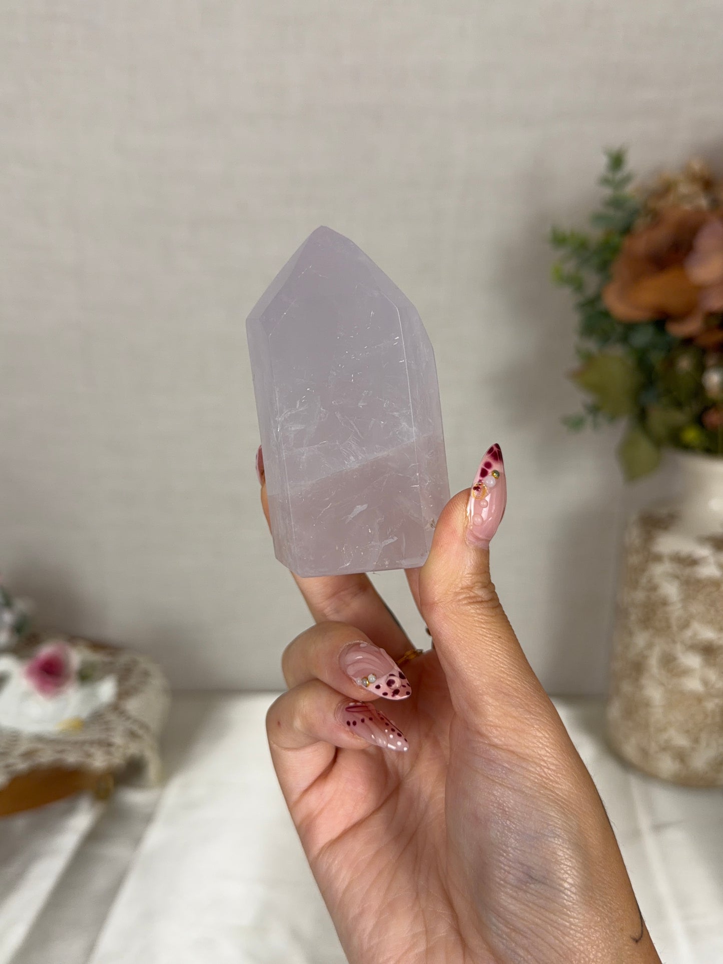 Light Periwinkle Rose Quartz Tower (26M)