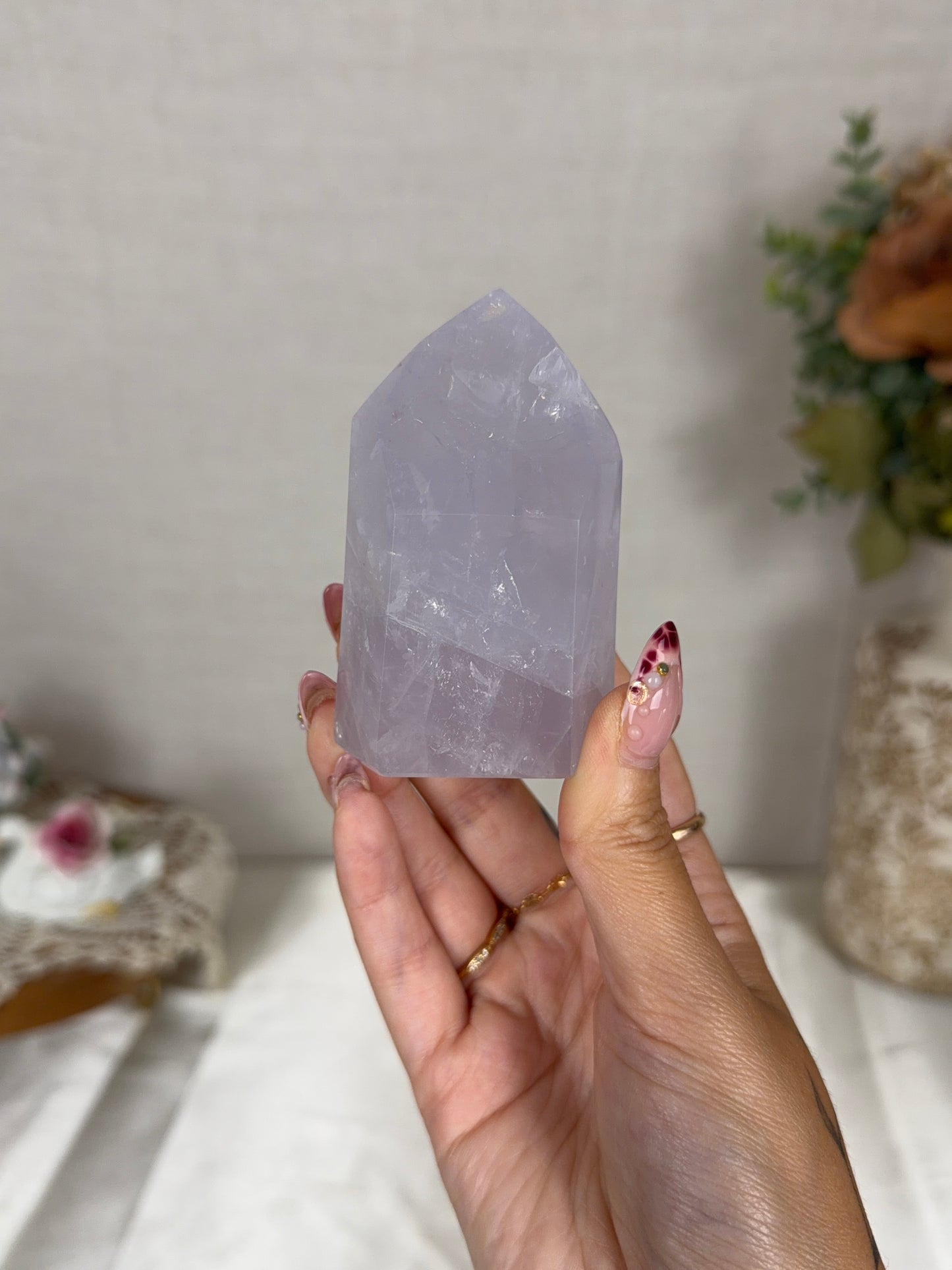 Blue Periwinkle Rose Quartz Tower (30X)