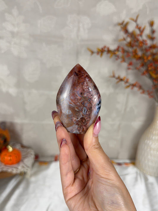 Mini Pink Dendritic Agate Flame (20F)