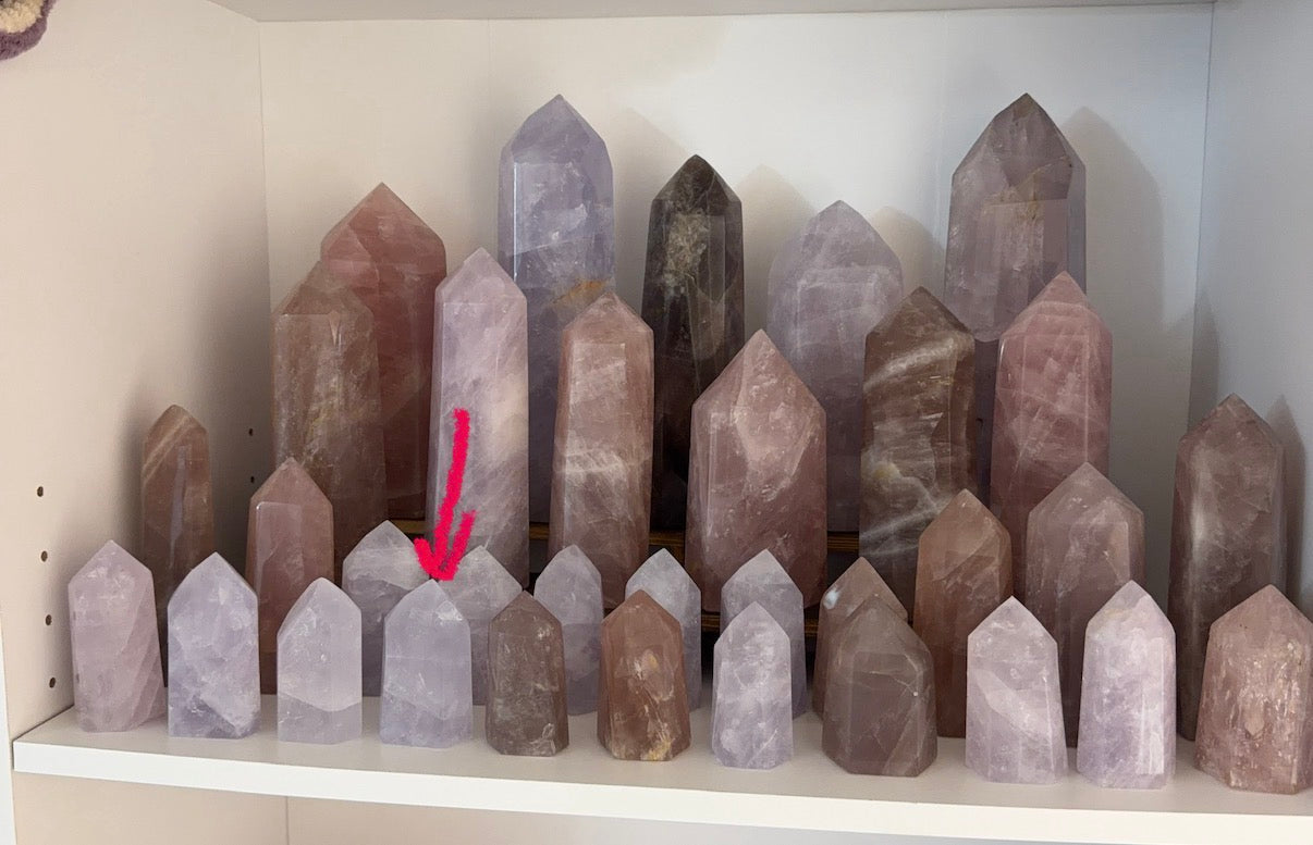 Blue Periwinkle Rose Quartz Tower (30X)