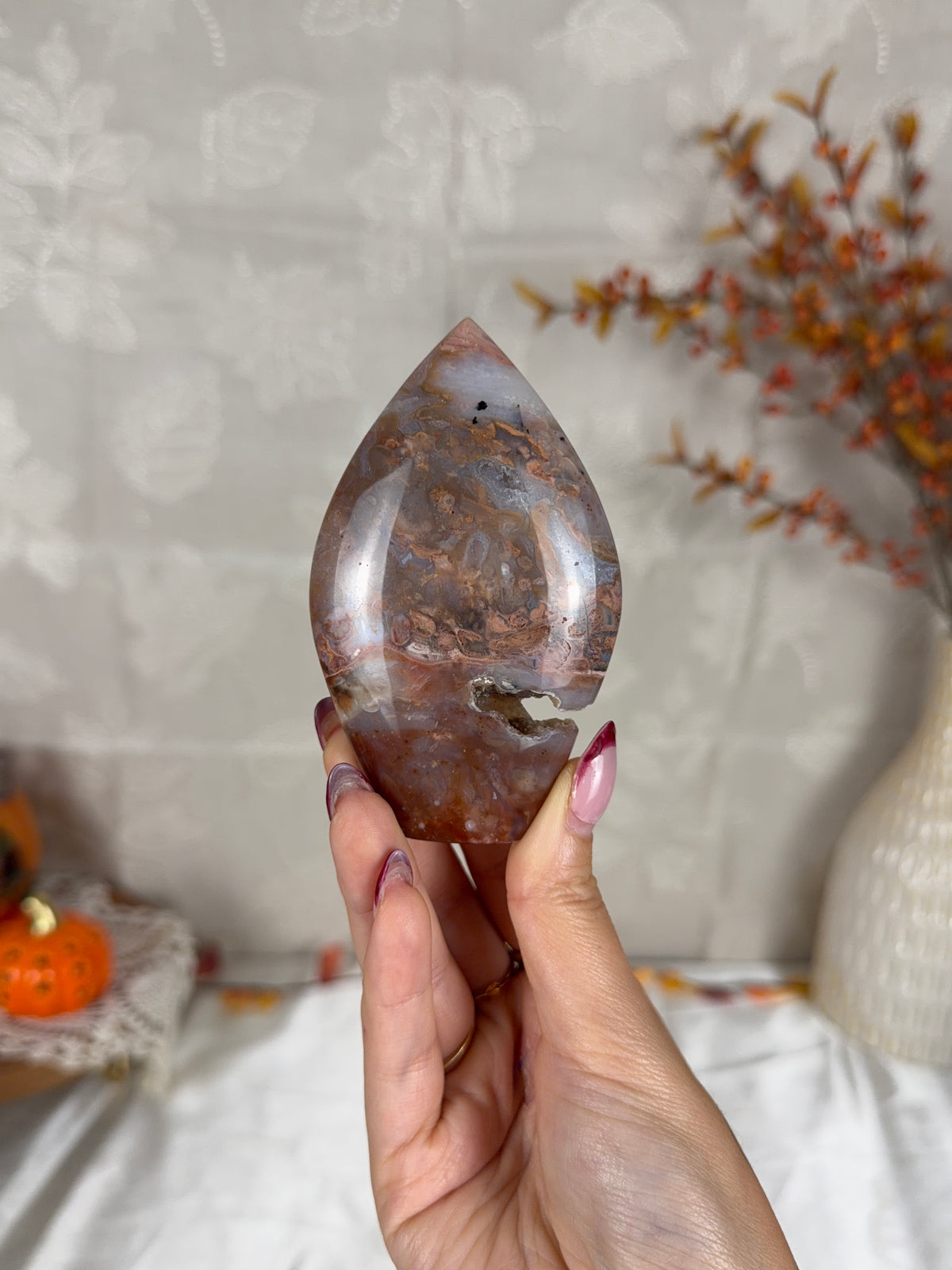 Druzy Pink Dendritic Agate Flame (30C)