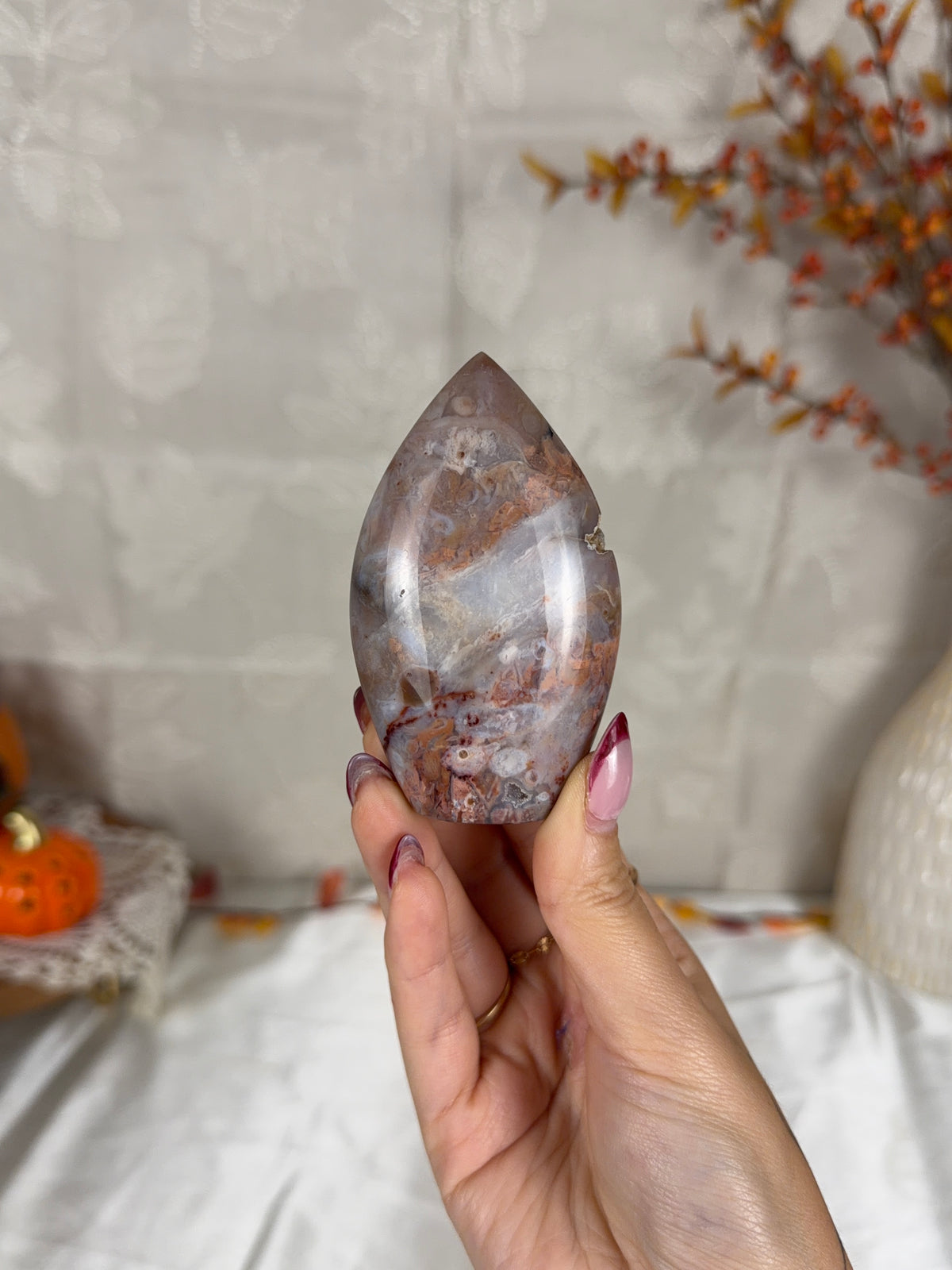 Pink Dendritic Agate Flame (28X)