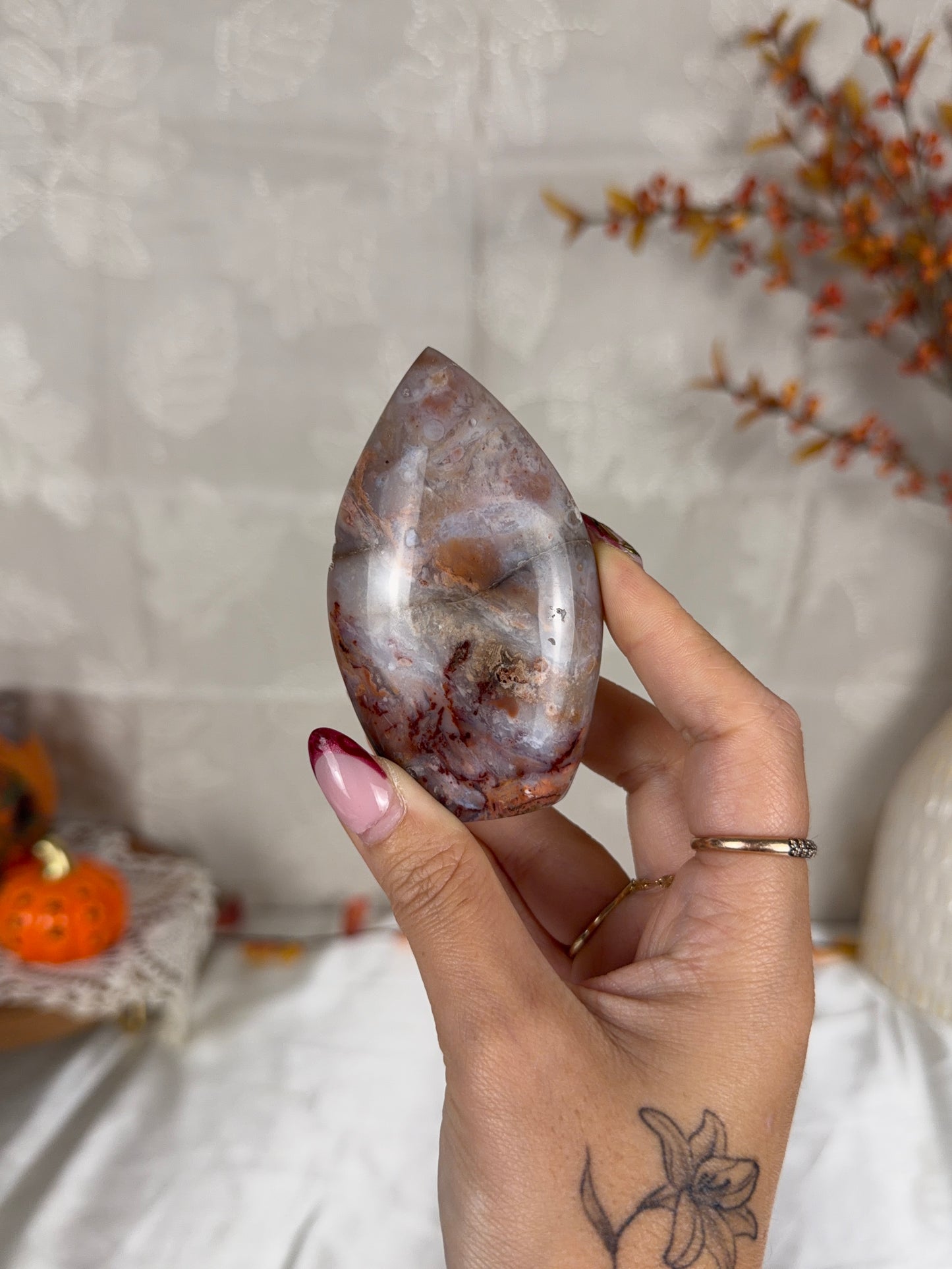 Pink Dendritic Agate Flame (28X)
