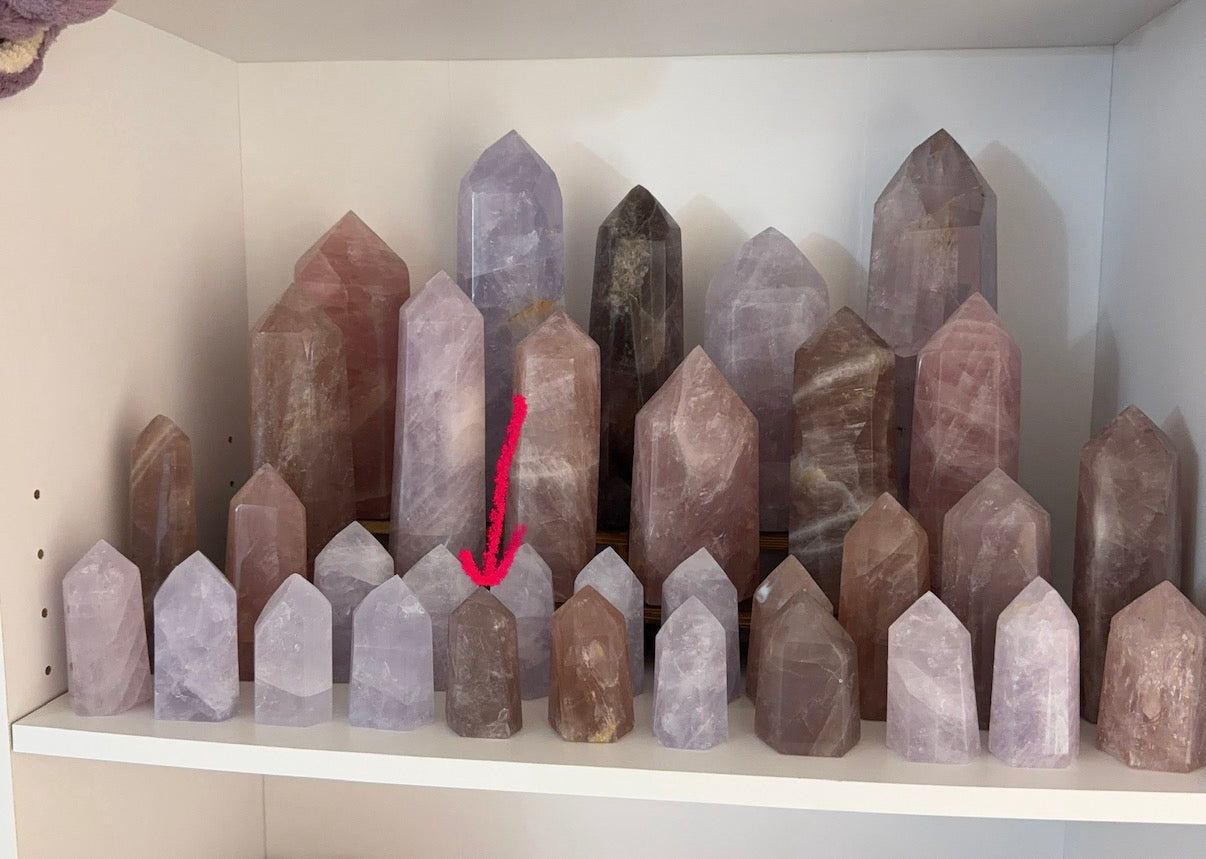 Golden Flash Plum Rose Quartz Tower (25H)