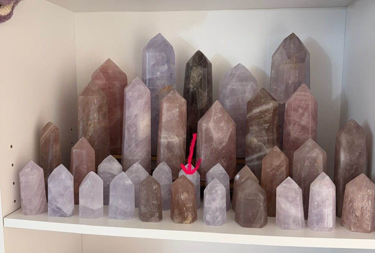 Golden Flash Mauve Rose Quartz Tower (30T)
