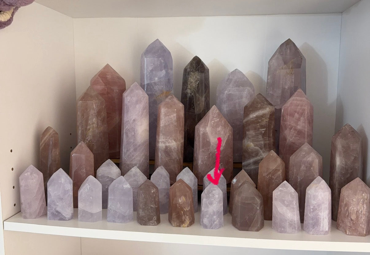 Blue Periwinkle Rose Quartz Tower (24N)