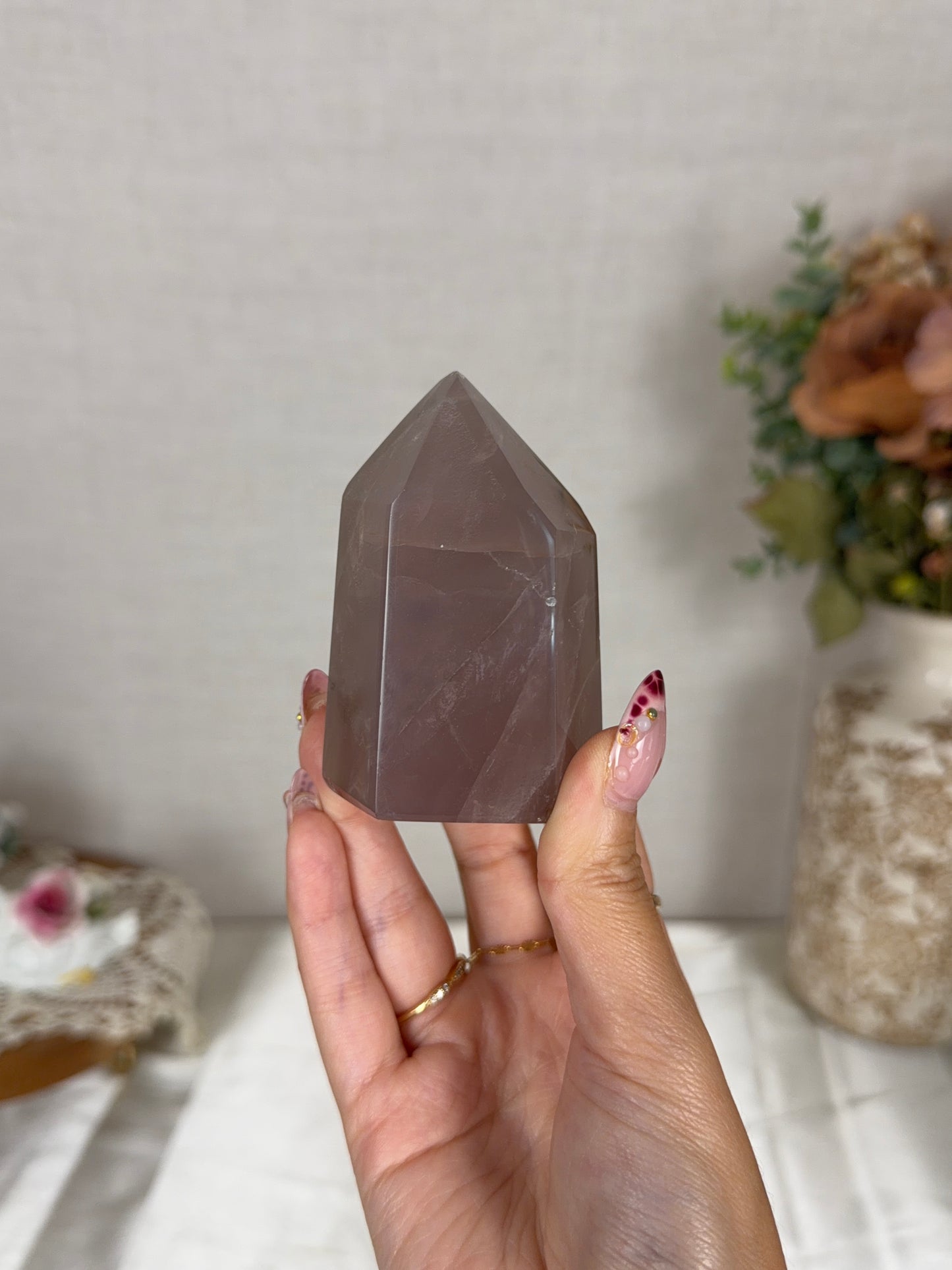 Chunky Plum Rose Quartz Tower (40L)