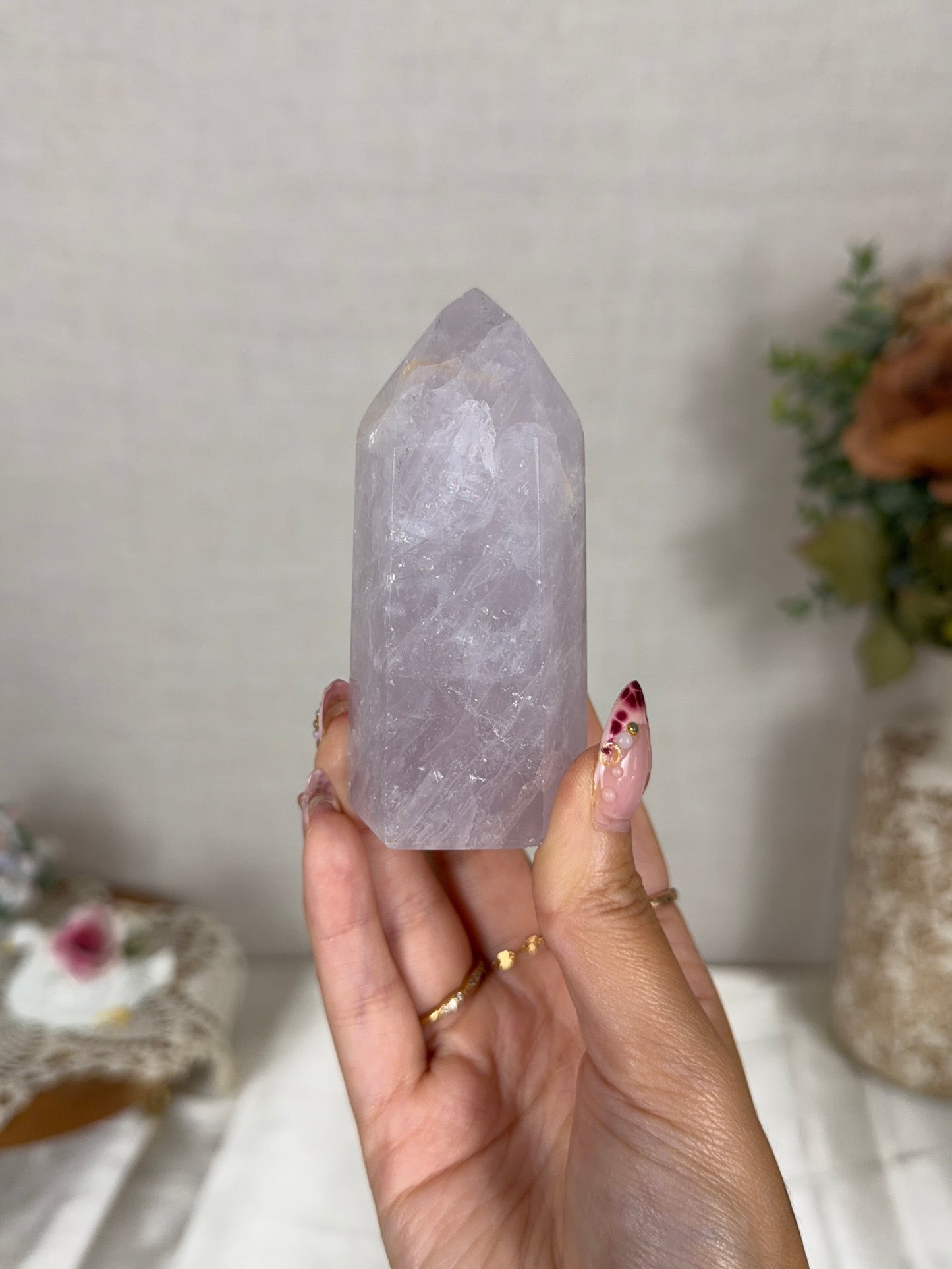 Lavender Rose Quartz Tower (30Z)
