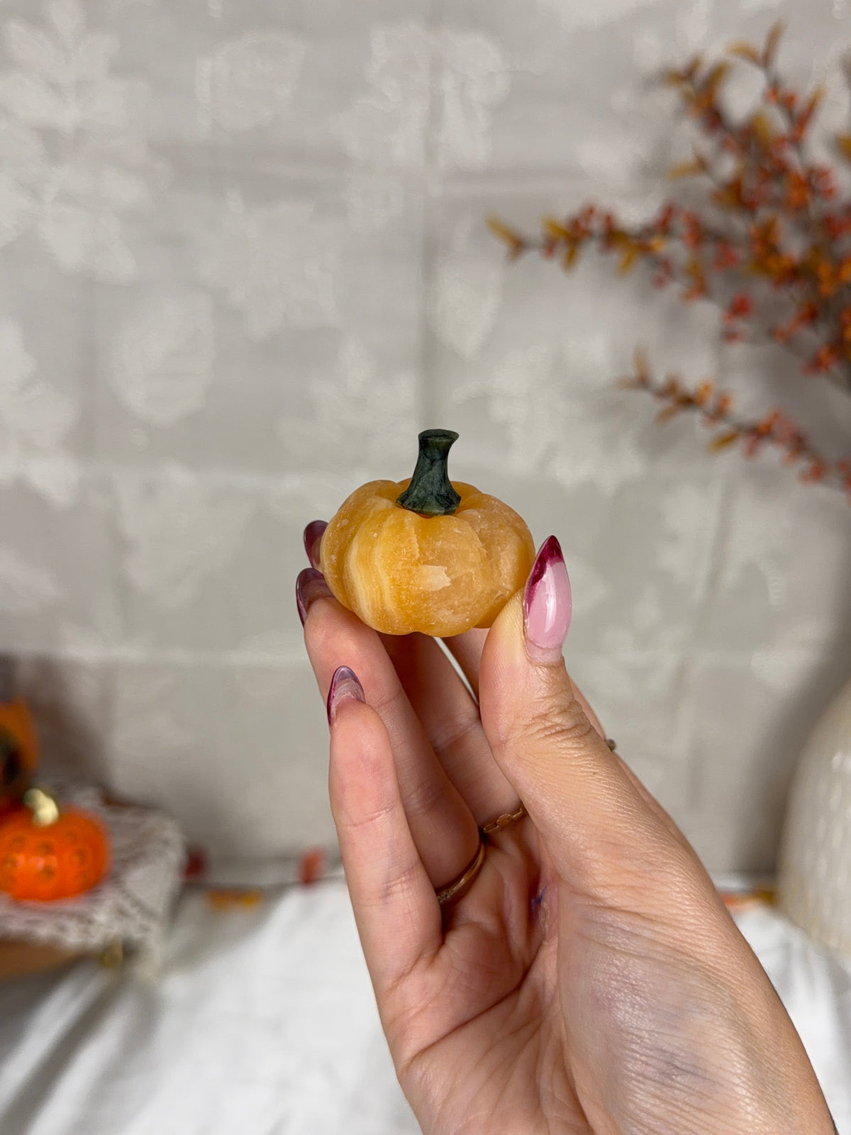Intuitively Chosen Mini Orange Calcite Pumpkin Carving (8)