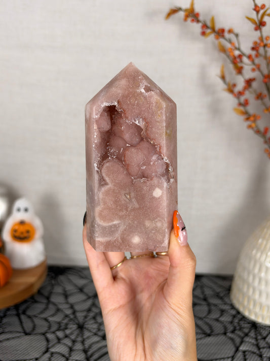 Bubble Druzy Pink Amethyst Tower (128Z)