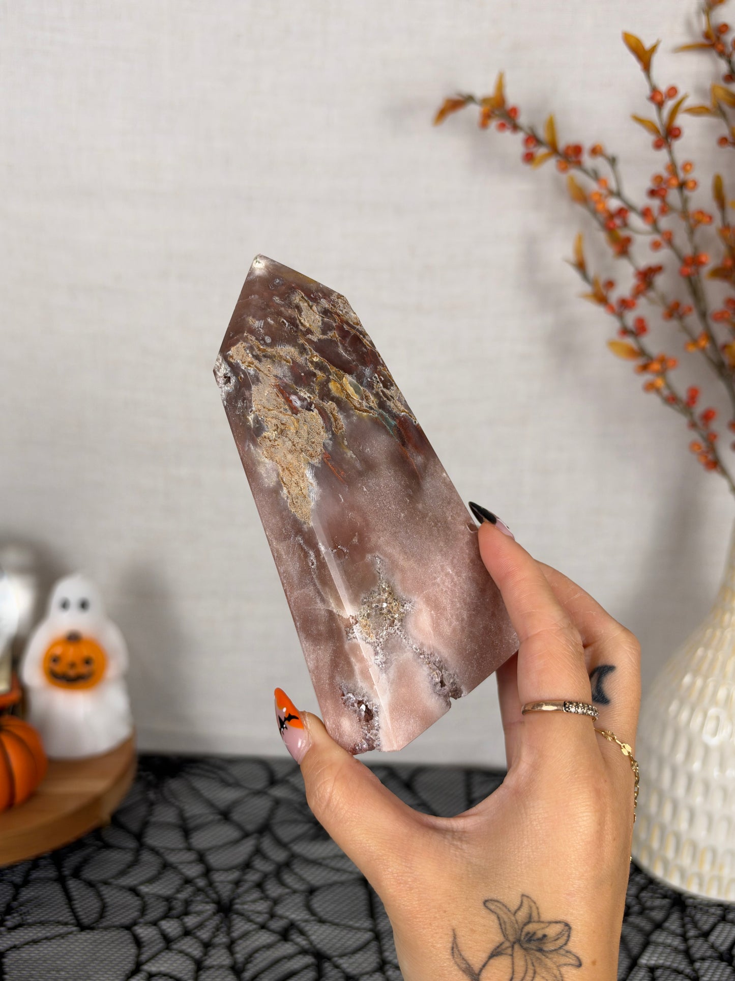 Moody Brown Pink Amethyst Tower (138)