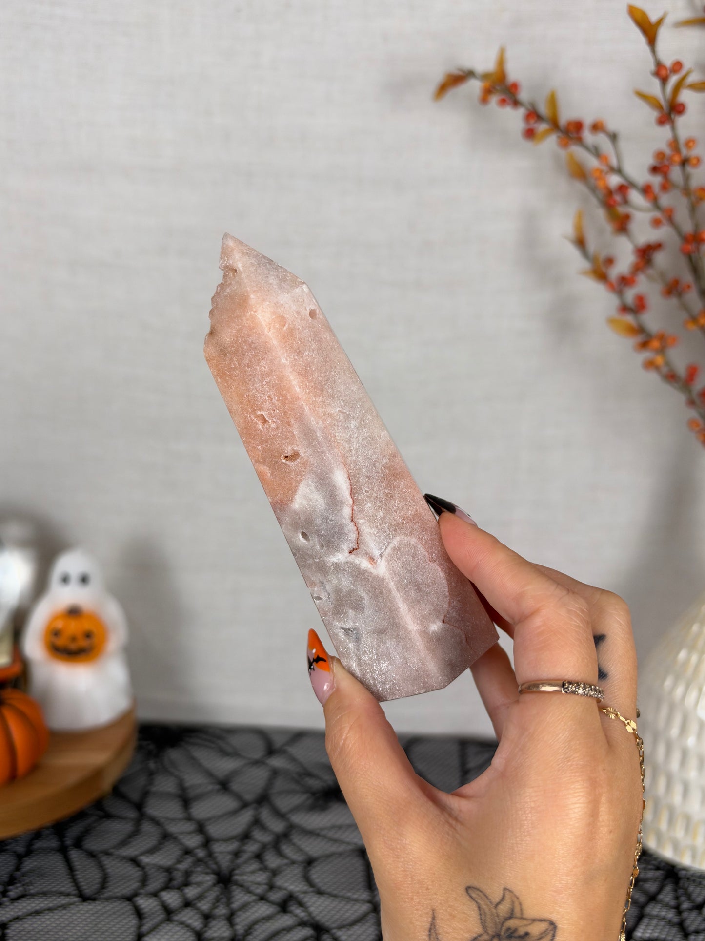 Peachy Bubble Pink Amethyst Tower (98Z)