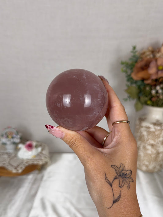 *Star Deep Berry Rose Quartz Sphere 74mm (78B)