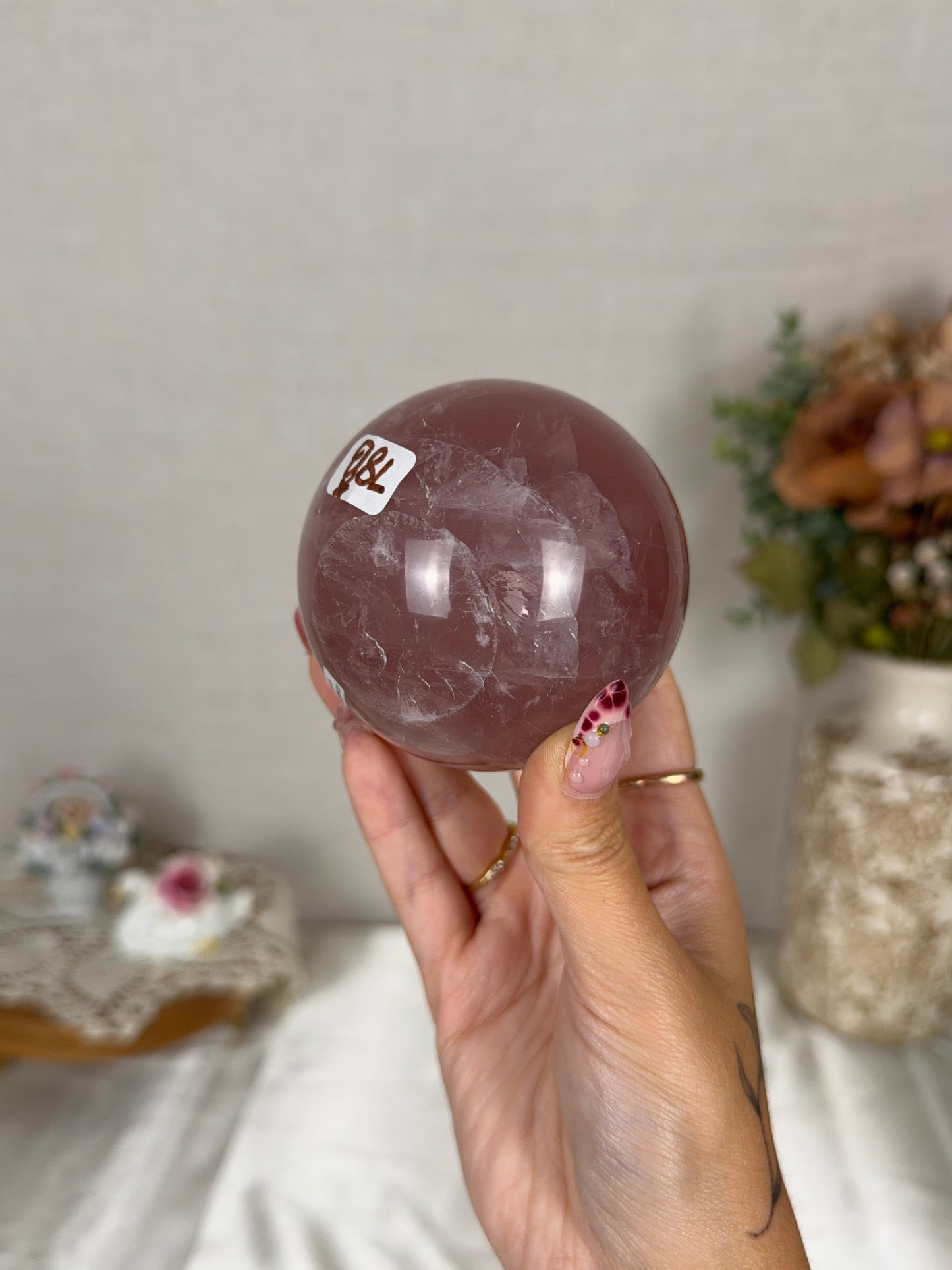 *Star Deep Berry Rose Quartz Sphere 74mm (78B)