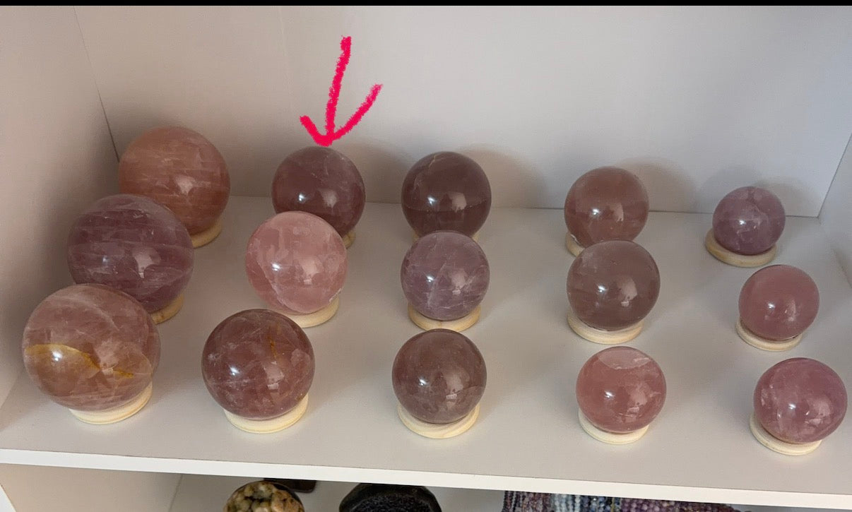 *Star Deep Berry Rose Quartz Sphere 74mm (78B)