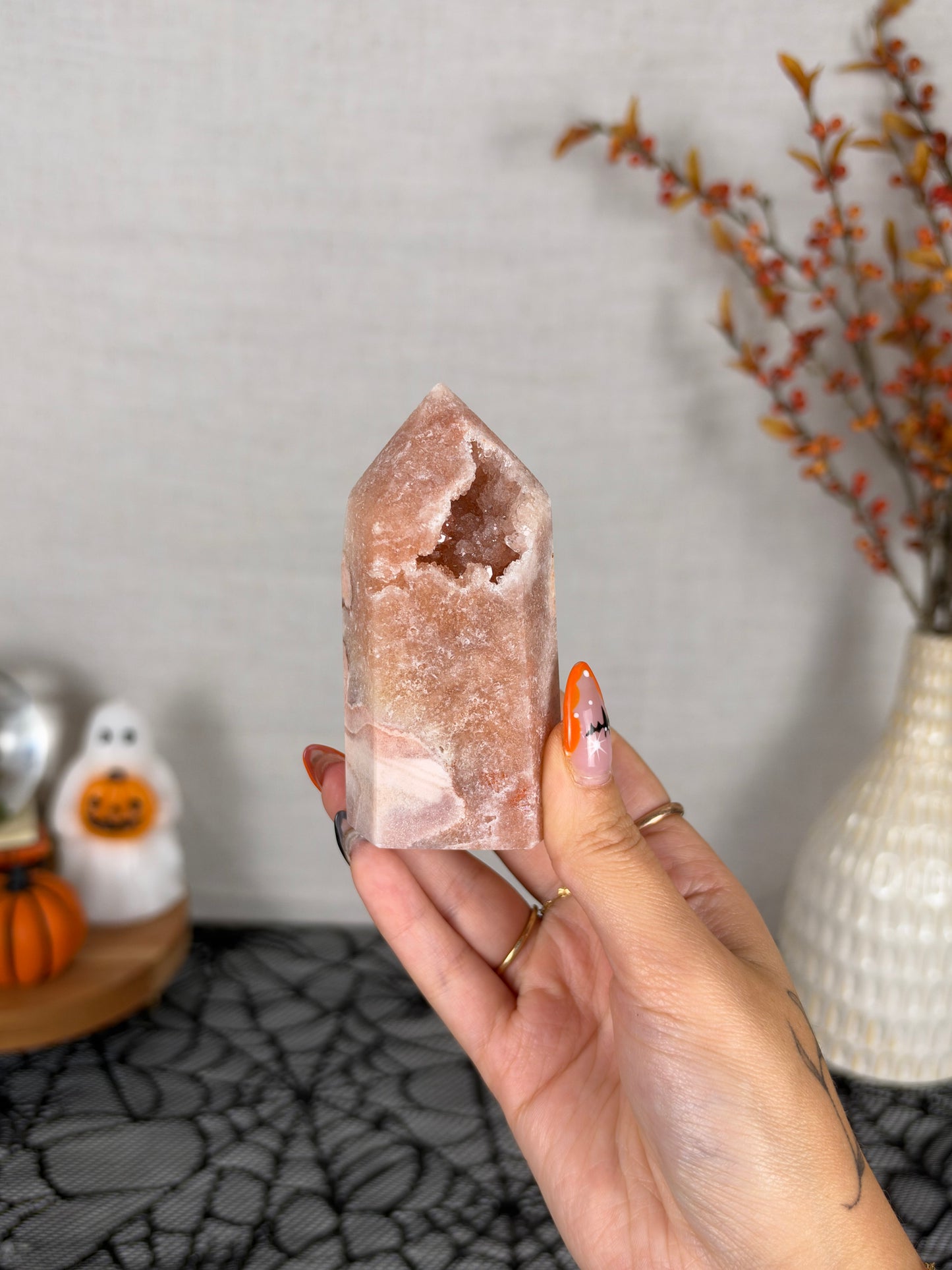 Peachy Pink Amethyst Tower (55)