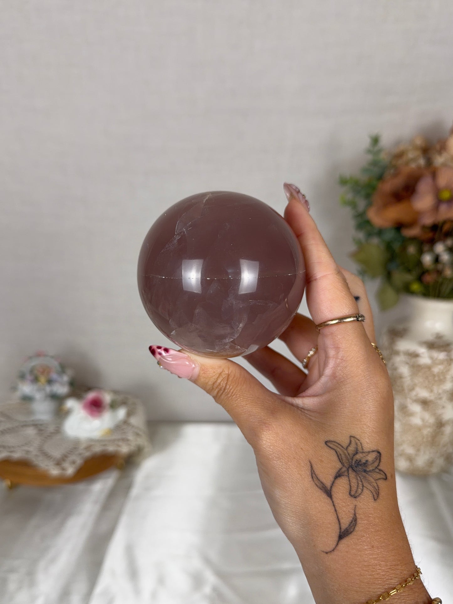 *Star Brown Berry Rose Quartz Sphere 72mm (70T)