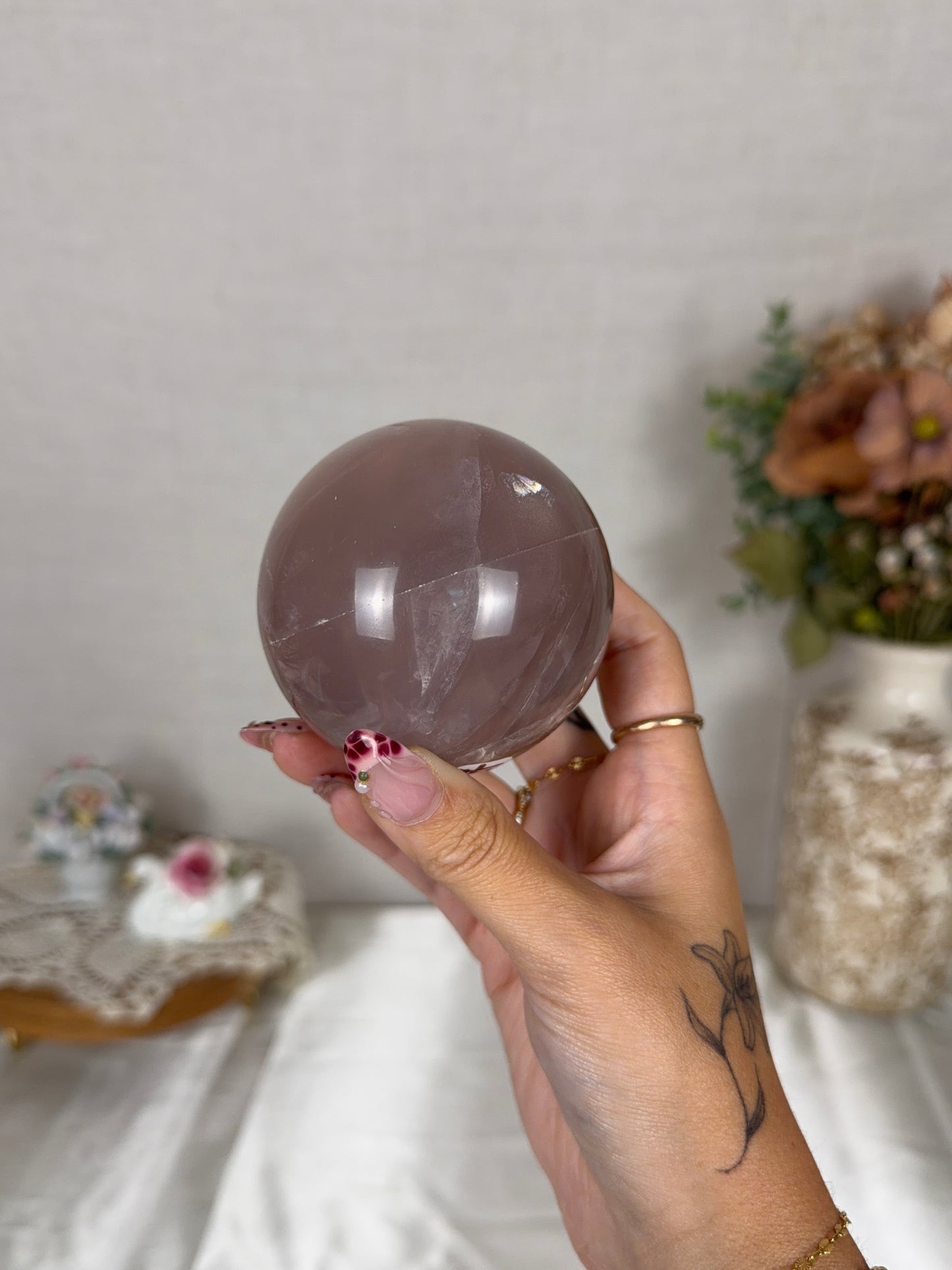 *Star Brown Berry Rose Quartz Sphere 72mm (70T)