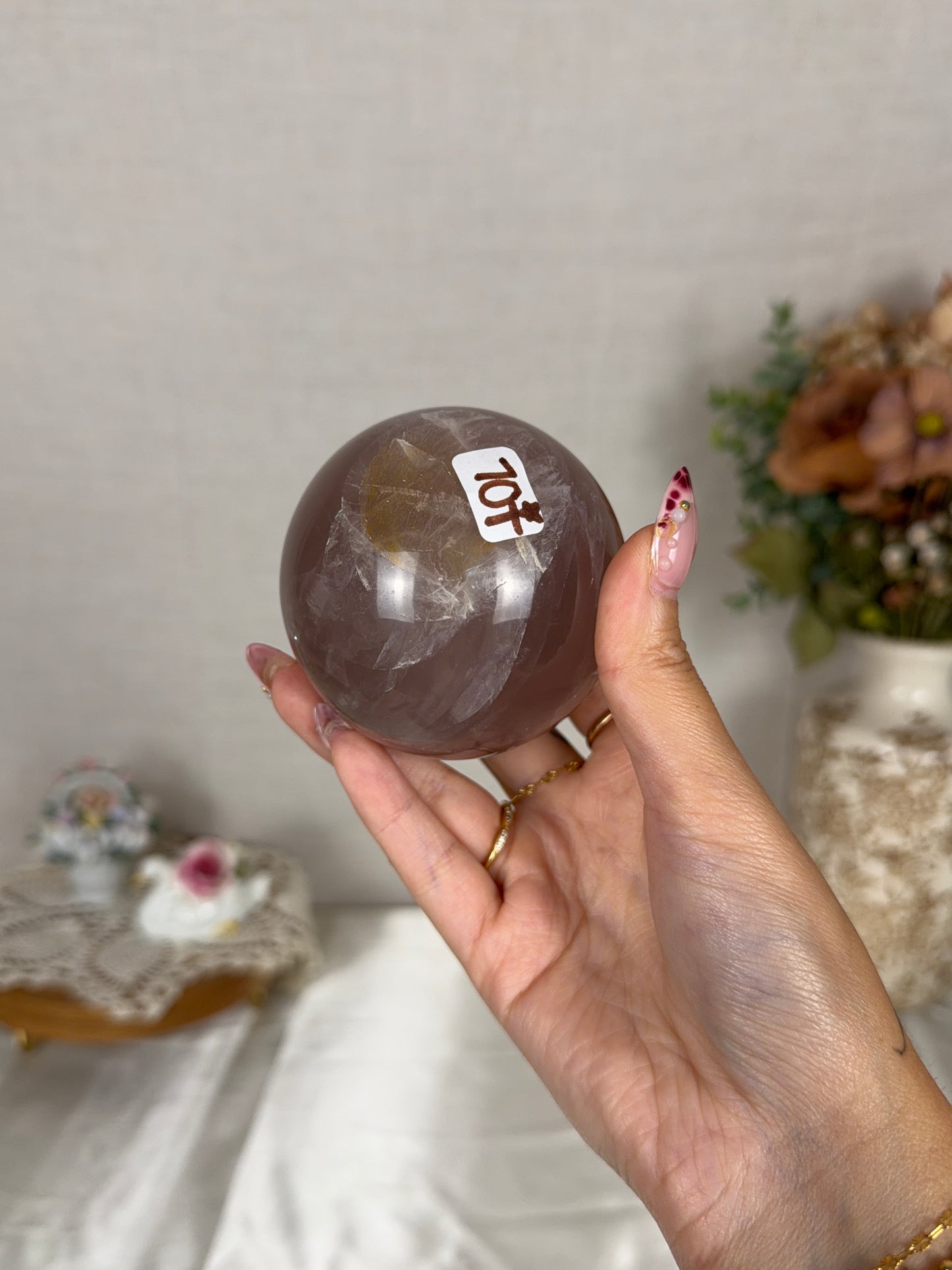 *Star Brown Berry Rose Quartz Sphere 72mm (70T)