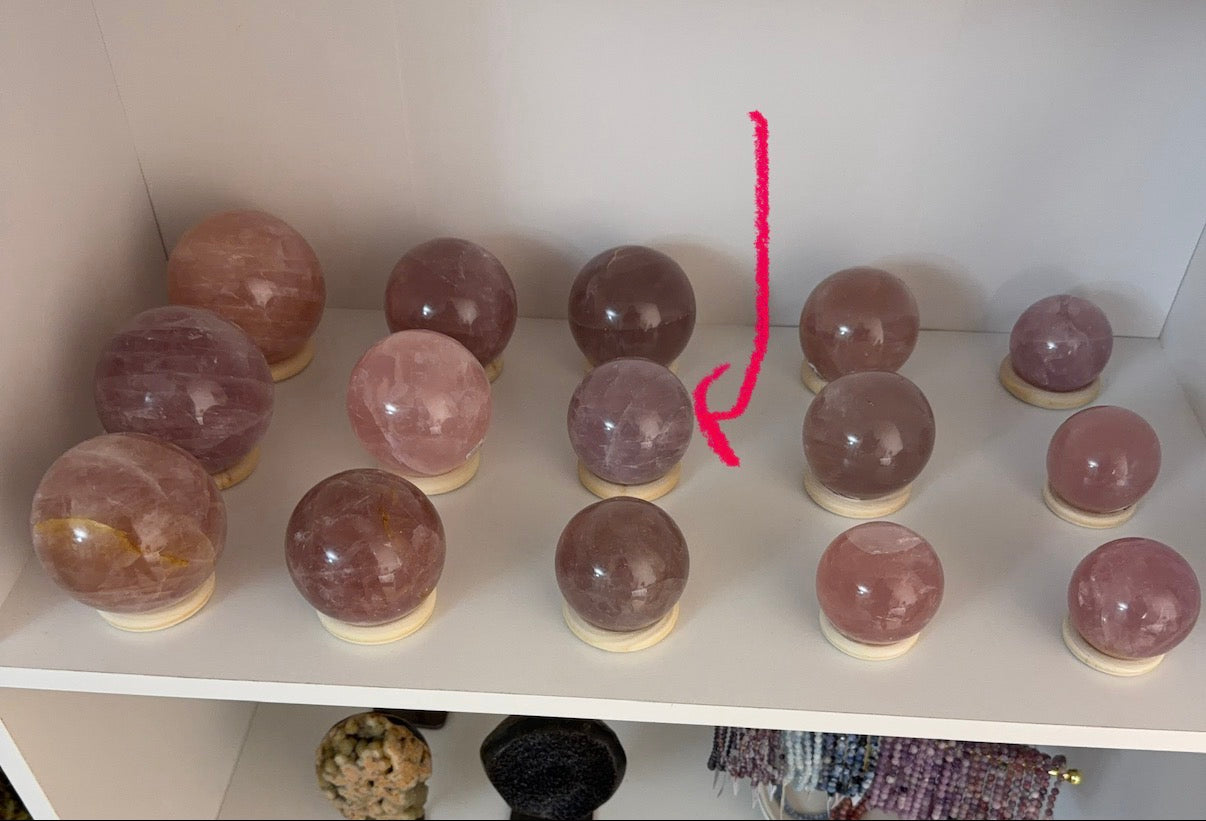 *Star Lavender Rose Quartz Sphere 67mm (52L)