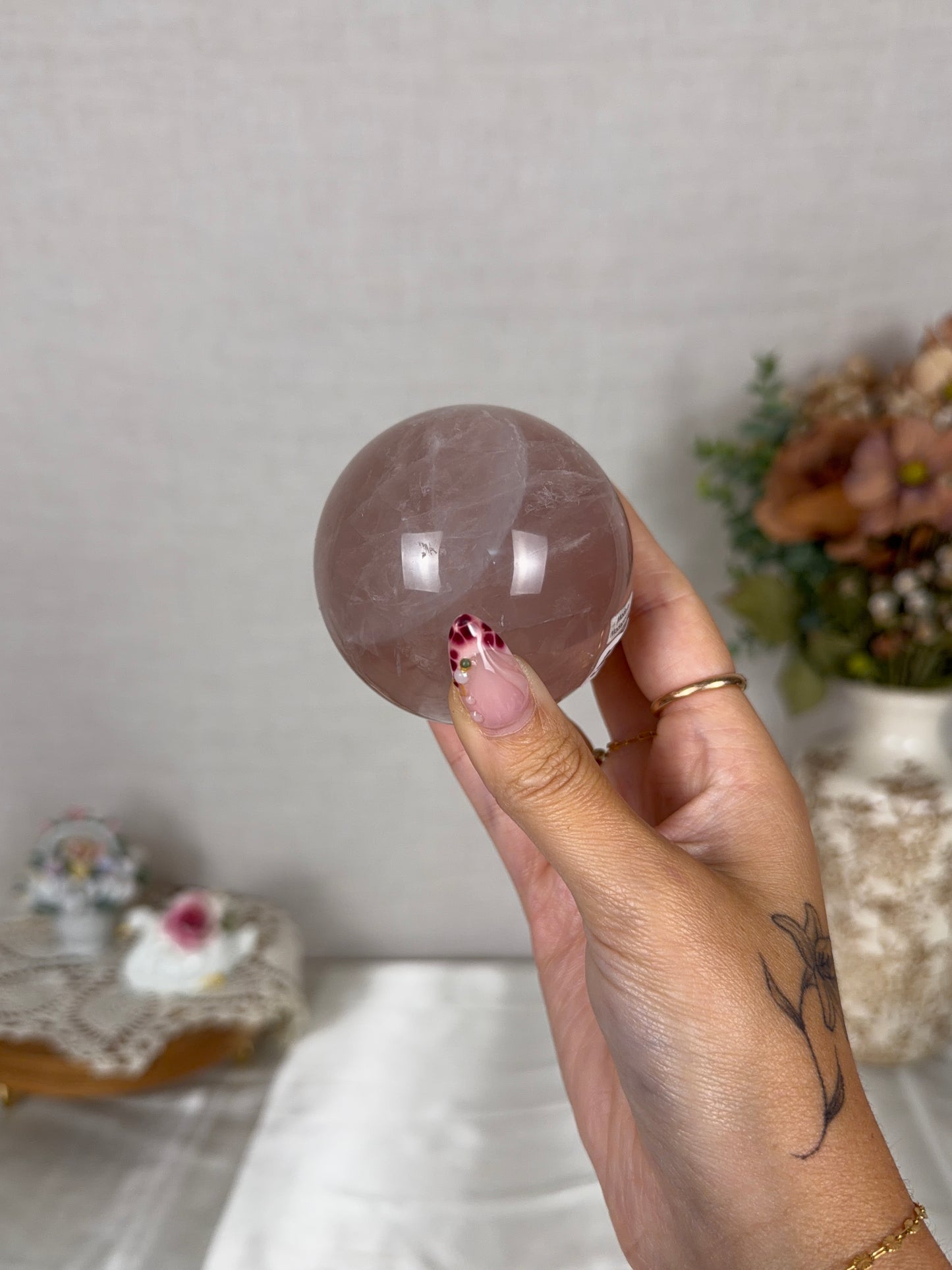 *Star Flashy Rose Quartz Sphere 67mm (54T)