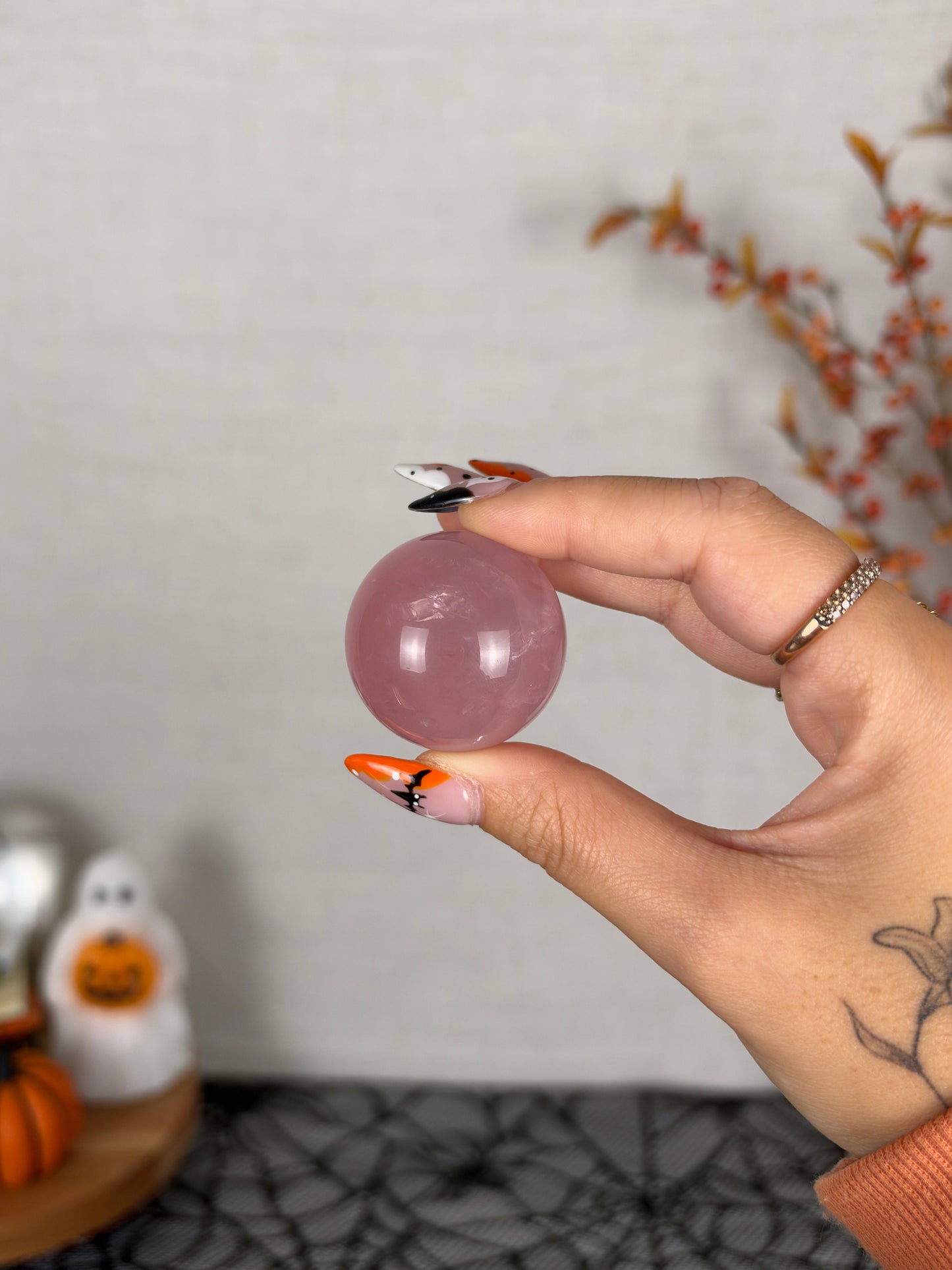 *Juicy Mauve Star Rose Quartz Sphere (18P)