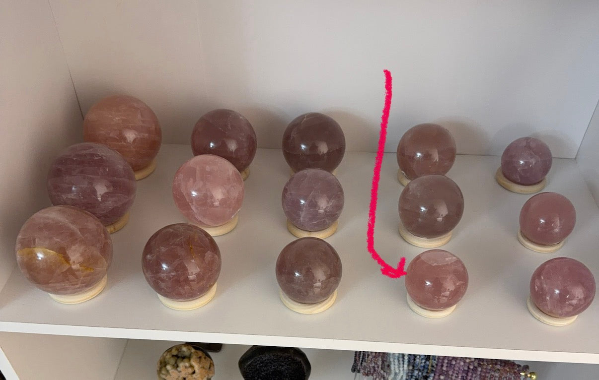 *Star Bright Pink Rose Quartz Sphere 55mm (34C)